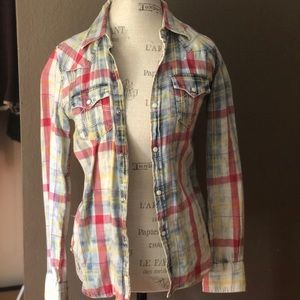 True Religion plaid button up